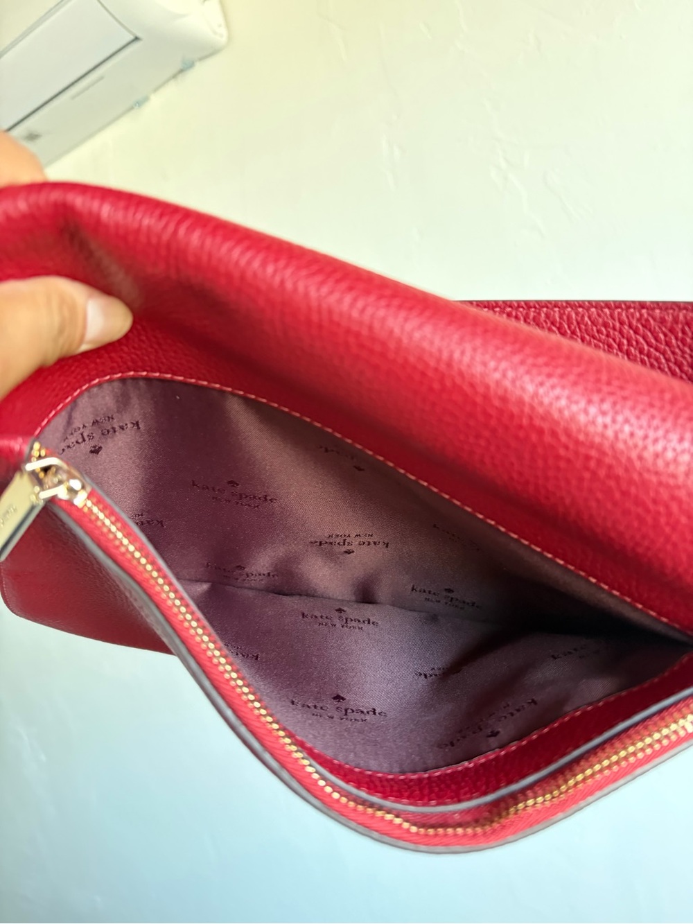 kate spade burgundy pebbled leather crossbody bag - Picture 8 of 8